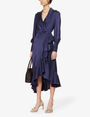 ZIMMERMANN Plunge-neck wrap-over silk midi dress