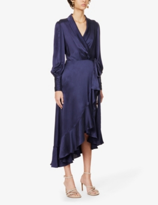 ZIMMERMANN Plunge-neck wrap-over silk midi dress