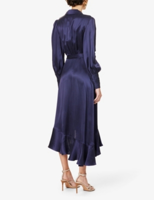 ZIMMERMANN Plunge-neck wrap-over silk midi dress