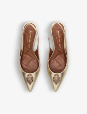 Belgravia eagle-embellishment leather slingback courts