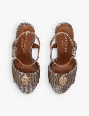 Kensington houndstooth woven platform sandals