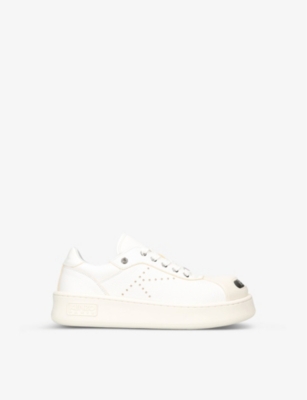KENZO KENZO MENS WHITE HOOPS LEATHER LOW-TOP TRAINERS,61911308