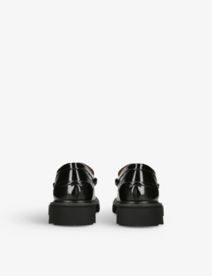 KENZO Kenzosmile brand-plaque patent-leather loafers