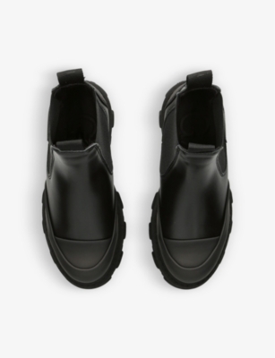 Ganni Black Stitch Cleated Low Chelsea Boots | ModeSens