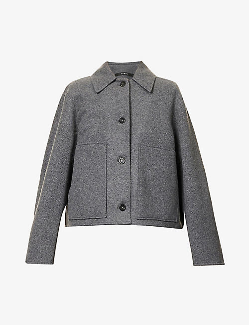KASSL EDITIONS: Brushed-texture flap-pocket wool-blend coat