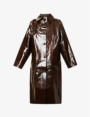 KASSL EDITIONS: Single-breasted faux-leather coat