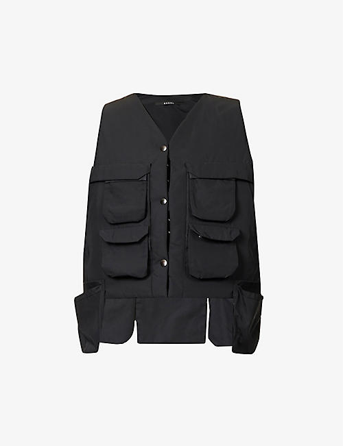 KASSL EDITIONS: V-neck regular-fit shell utility vest