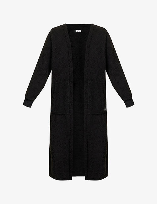 DKNY: Side-pocket faux-fur robe