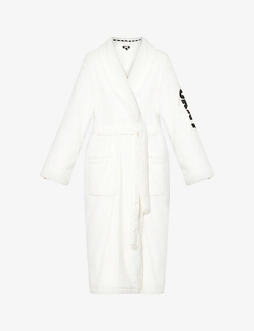 DKNY: Tie-waist faux-fur robe