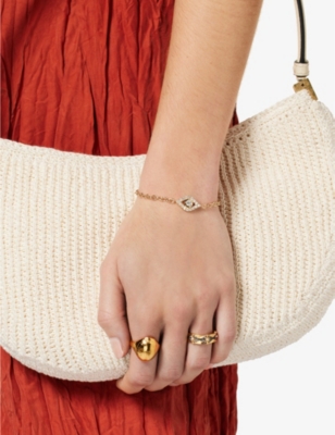 SYDNEY EVAN: Evil Eye 14ct yellow-gold and 0.68ct brilliant-cut diamond bracelet