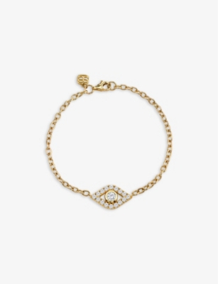 SYDNEY EVAN: Evil Eye 14ct yellow-gold and 0.68ct brilliant-cut diamond bracelet