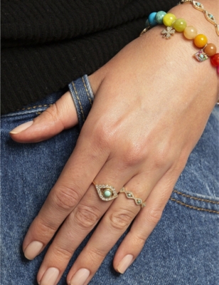 SYDNEY EVAN: Evil Eye 14ct yellow-gold and 0.48ct diamond ring