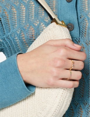 SYDNEY EVAN: Rainbow 14ct yellow-gold and gemstone ring