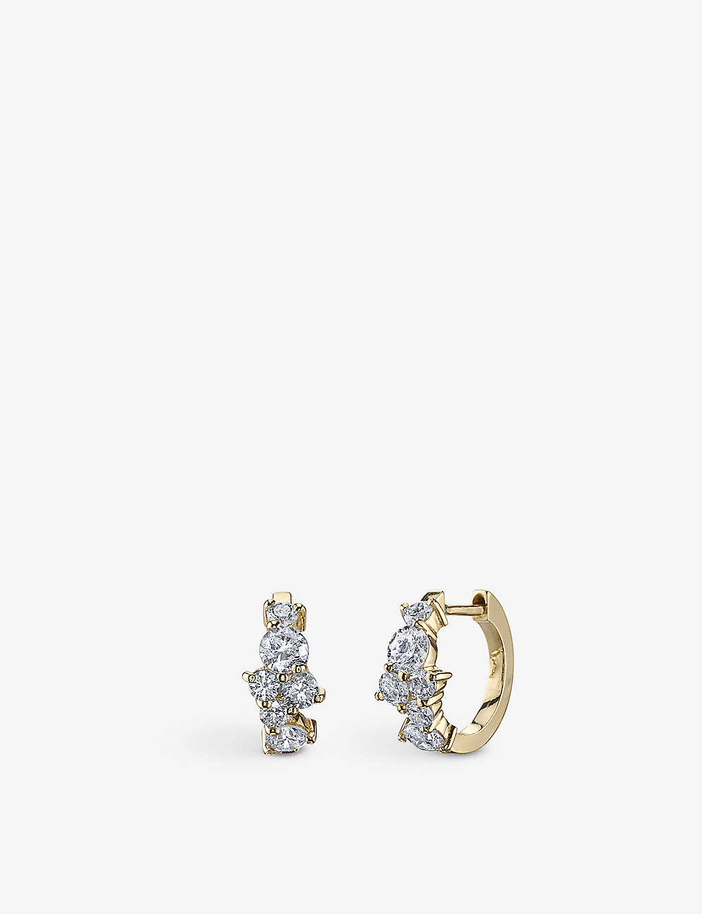 Shop Sydney Evan Cocktail 14ct Yellow-gold And 0.78ct Brilliant-cut Diamond Huggie Hoop Earrings In 14k Yellow Gold