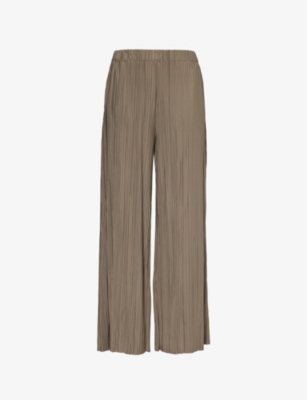 Samsoe & Samsoe Womens Uma Wide-leg Stretch-recycled-polyester Trousers Bungee Cord In Bungee Cord
