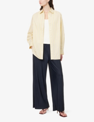 Samsoe & Samsoe Samsoe Samsoe Womens Black Uma Wide-leg High-rise Stretch-recycled Polyester Trousers