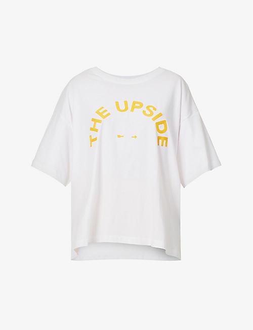 THE UPSIDE: Laura logo-print organic-cotton T-shirt