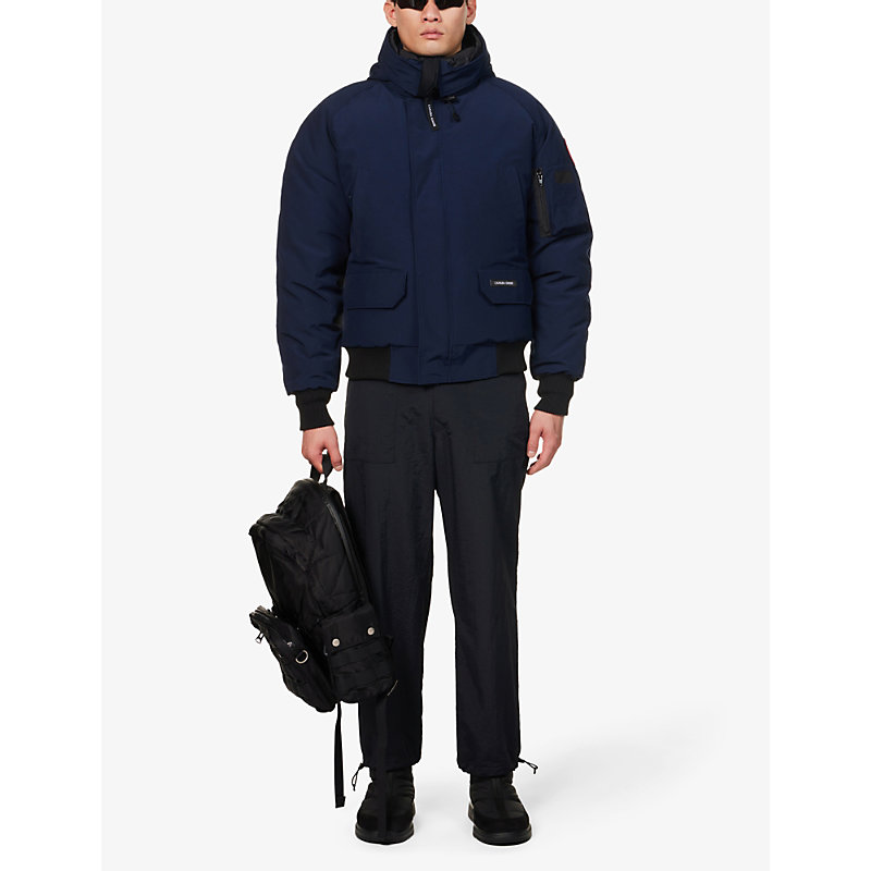 Shop Canada Goose Chilliwack Shell-down Hooded Bomber Jacket In Atlantic Navy