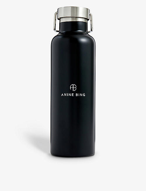 ANINE BING: Pia logo-print stainless steel water bottle