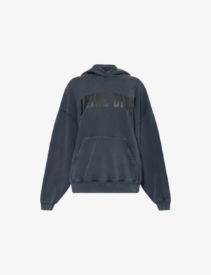 ANINE BING: Harvey logo-print cotton-jersey hoody
