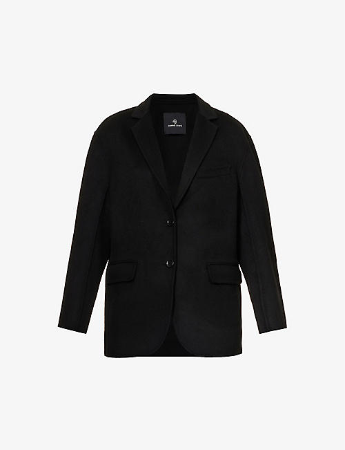 ANINE BING: Quinn relaxed-fit wool and cashmere-blend jacket