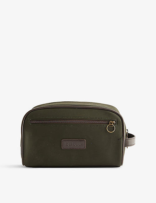 BARBOUR: Logo-patch woven washbag