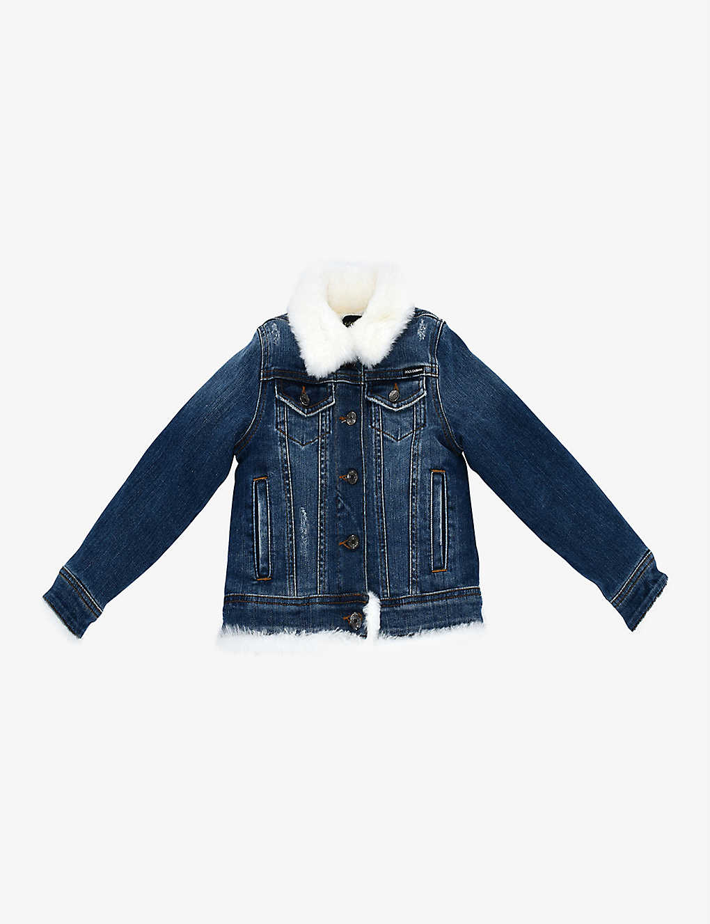 Kidswear Collective Kids' Pre-loved Dolce & Gabbana Denim Jacket In Denim Blue White