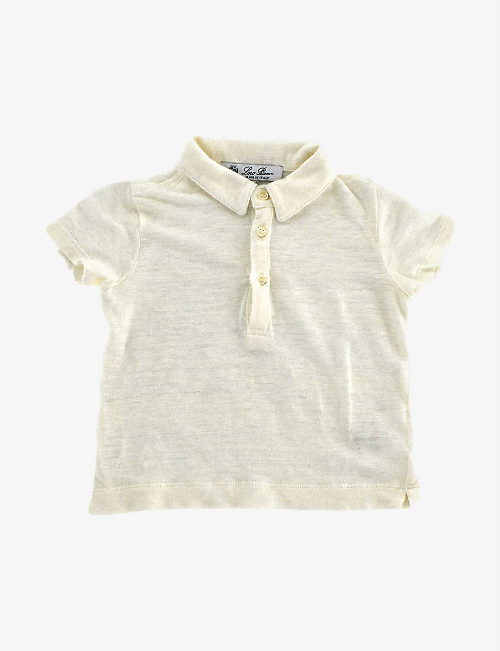 Kidswear Collective Babies'  Cream Pre-loved Loro Piana Linen Polo Shirt