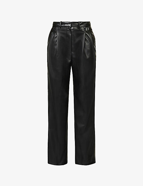 FRANKIE SHOP: Pernille high-rise faux leather trousers