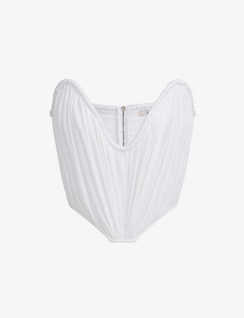 ET OCHS: Holly corset-bodice stretch-woven top