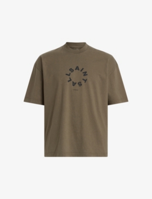 Allsaints Tierra Logo Graphic T-shirt In Ash Khaki Gree