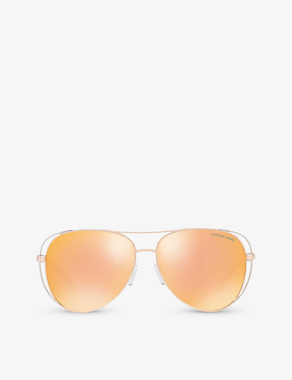 Michael Kors Womens Pink Mk1024 Pilot-frame Metal Sunglasses
