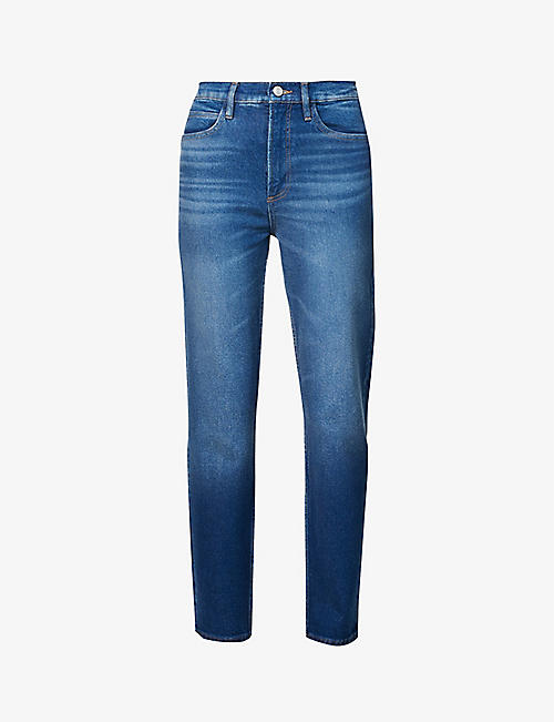 FRAME: High'n'Tight tapered-leg stretch recycled-denim-blend jeans