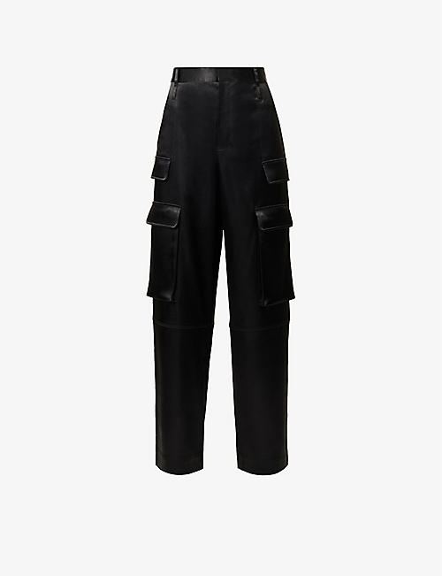 FRAME: Straight-fit patch-pocket stretch-woven cargo trousers