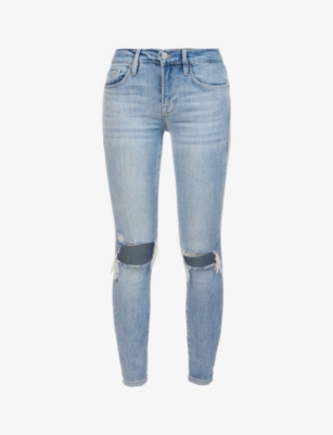 FRAME FRAME WOMENS KINCORD RIPS LE SKINNY DE JEANNE SKINNY RIPPED STRETCH-DENIM JEANS,62044869