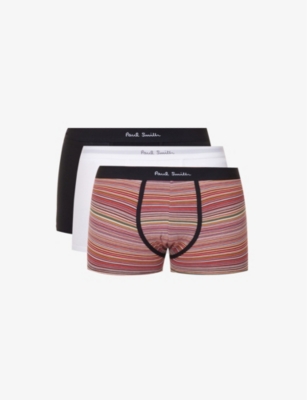 Paul Smith Pack Of Three Cotton-blend Boxer Briefs In Mixed Plate