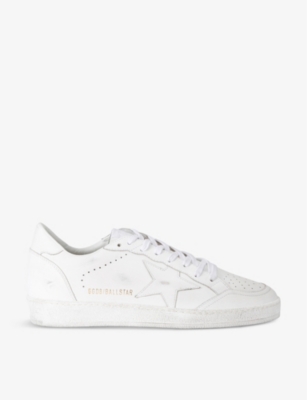 Shop Golden Goose Mens Ballstar Star-embroidered Leather Low-top Trainers Whit In White