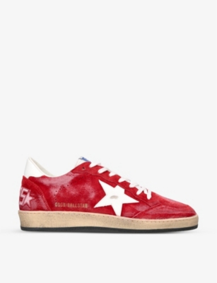 GOLDEN GOOSE: Ballstar star-appliqué suede low-top trainers