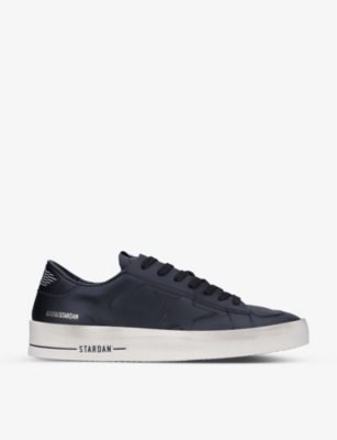 Golden Goose Men's Stardan Logo-print Leather Low-top Trainers In Black