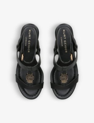 Hampton eagle-embellished leather heeled sandals