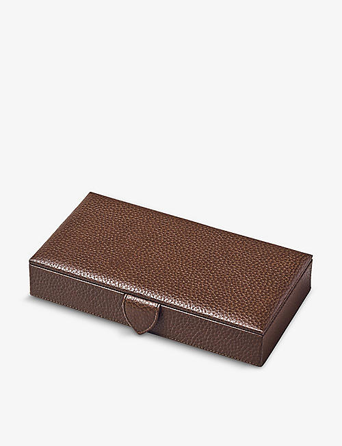 ASPINAL OF LONDON: Grained-leather cufflink box