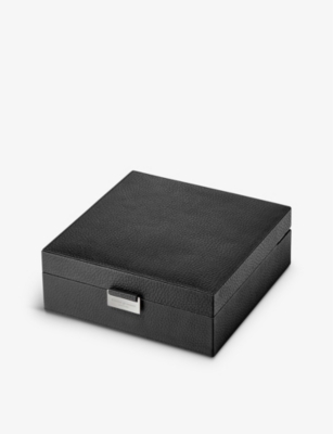 Aspinal Of London Womens Black Grained Leather Four-watch Box