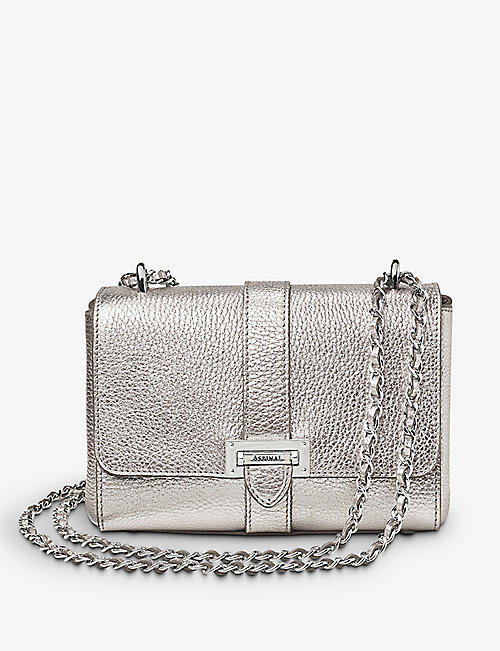ASPINAL OF LONDON: Lottie pebbled leather handbag