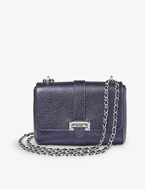 ASPINAL OF LONDON: Lottie micro grained-leather shoulder bag
