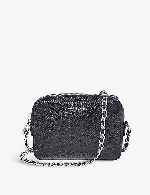 ASPINAL OF LONDON: Milly logo-embossed leather crossbody bag