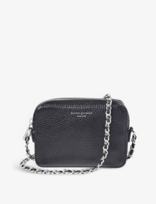 Aspinal Of London Black Milly Logo-embossed Leather Crossbody Bag