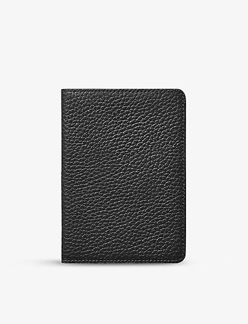 ASPINAL OF LONDON: Logo-print grained-leather passport cover