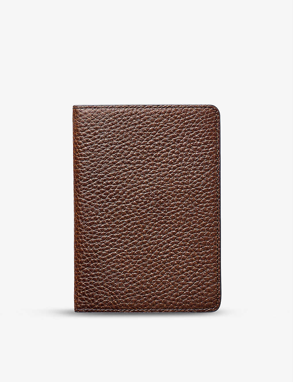 Aspinal Of London Tobacco Slot-detail Grained Leather Passport Cover