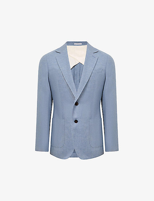 REISS: Ravenswood single-breasted notched-lapel woven blazer