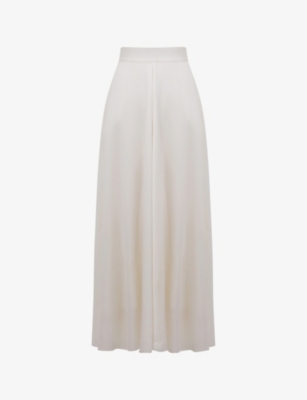 Reiss Womens Ivory Ruby High-rise Woven Maxi Skirt In Ivory